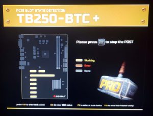 قابلیت نمایش وضعیت کارت گرافیکها، بعد از آپدیت بایوس در مادربرد BIOSTAR TB250 BTC PLUS