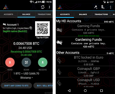 کیف‌پول رمزارزی بیت کوین موبایل اندروید